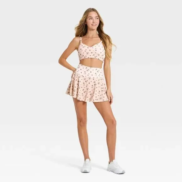 JoyLab - Women's Knit Flowy Skort - JoyLab Cream Floral M Cream - Picture 3 of 4